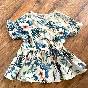 Girl’s Floral Peplum Top Size 11-12 Years